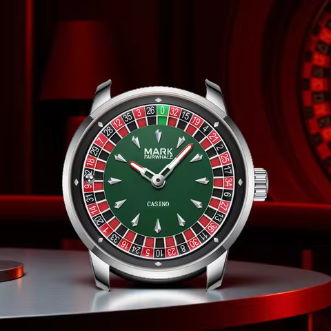 Mark Fairwhale 2025 New Top Brand Men Quartz Watch Arabic numerals Rotating Dial Roulette Automatic