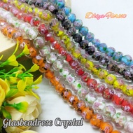 Per Beads Glasbeadrose Crystal Czech Flower 10 mm Czech Murano Lampwork Czech Murano Flower 8 mm