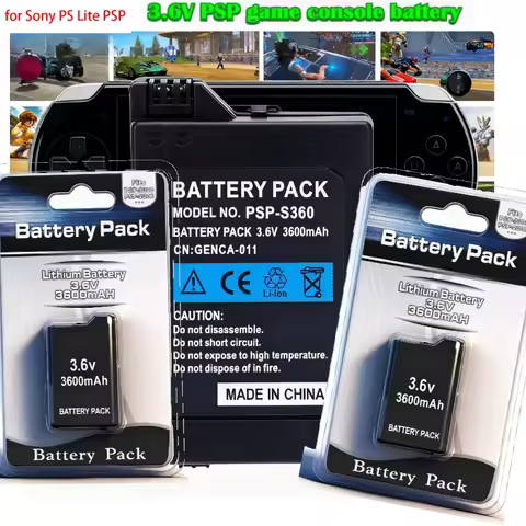 NEW 1-20pcs 3.6V 3600mAh Battery for PSP 2000 PSP 3000 ,Rechargeable Li-ion Battery Pack for 2000 PS