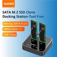MAIWO 2bay M2 NVMe SSD Cloner Docking Station to USB-C 10Gbps Hard Disk Clone for PCIe M.2 SSD Enclo