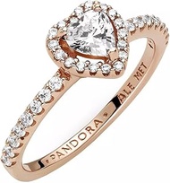 Sparkling Elevated Heart, Clear CZ Ring, Size: EUR-58, US-8.5-188421C02-58