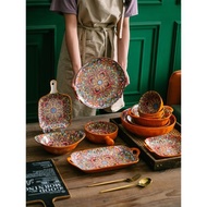 菜盤飯碗套裝中式家用湯碗酸菜魚大盆碗北歐碗碟高顏值日式碗雙耳
