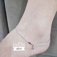 Italian Santa Anklet 925 Silver White Gold Plated - Authentic 925 Silver Small Chain Santa Anklet An