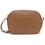 MICHAEL KORS - 立體LOGO皮革斜背包-卡其