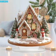 CABEZAG Christmas Snow House Statue, 2D Acrylic Xmas Magic House Figurine, Multifunctional Lightweig