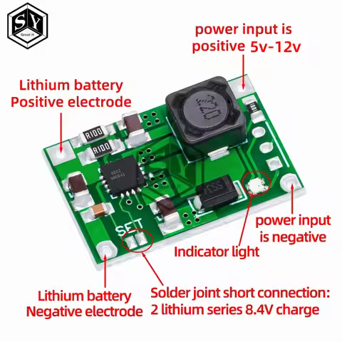 TP5100 Dual/Single-Cell 2A Lithium Battery Charger Module - 8.4V/4.2V Switch-Mode Charging Board wit