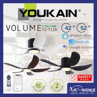 YOUKAIN by Acorn Volume YJ-715H Smart WiFi DC Motor Ceiling Fan 42/52 Inch Remote n LED Dimmable
