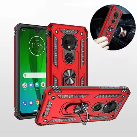 For Motorola Moto G6 G7 Plus G8 Power Lite G9 Play Case Magnetic Ring Holder Cover for Moto E5 E6 E6