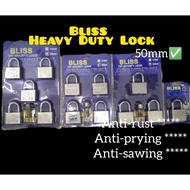 🔥READY STOCK🔥BLISS Pad Lock 50mm (5 Keys) Top Security Safety Lock *1 Key for All Pad Lock*
