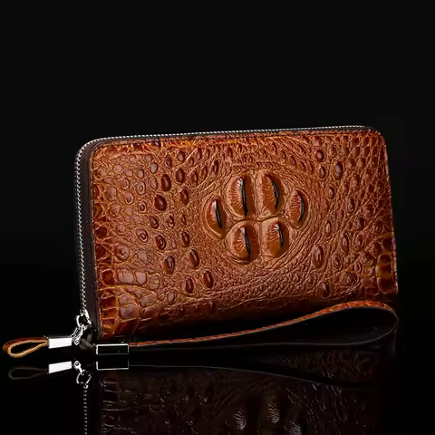 High quality crocodile leather men's long wallet card bag handbag clutch designer luxury bag my orde