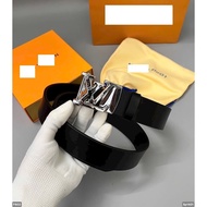 Gold-plated Lv men's belt, Lv men's belt with automatic buckle, pu leather material, anti-rust metal