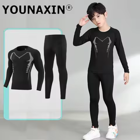 One Set Unisex Children's Sportswear Long Sleeves T-shirts Boy Kids Running Girl's Trousers Training