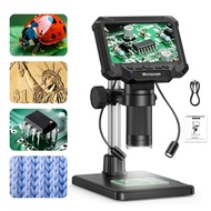 Digital Microscope with 4.3inch IPS Screen 50-1200X Coin Mirroscope with Lights 1920P HD Video Micro
