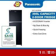 (Save 4.0) Panasonic Refrigerator (395L) AI ECONAVI Inverter Blue Ag Extra Cool Zone 2-Door Fridge NR-TL381BPKM