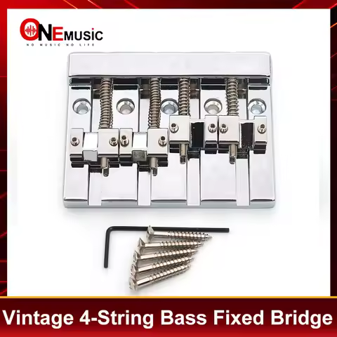Vintage 4 String Bass Bridge 82.3x63.5MM String Bottom Through String Spacing 19MM Bass Fixed Bridge