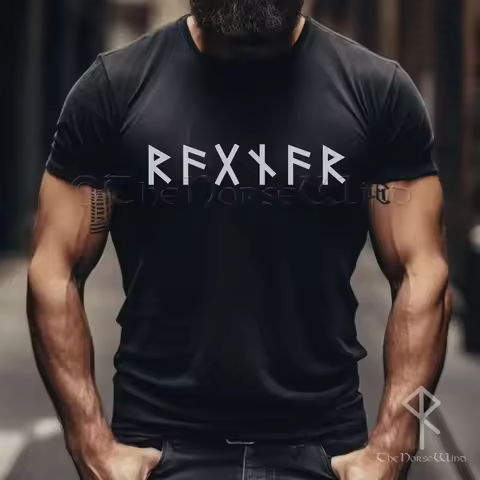 Custom Name Futhark Runes T shirt Personalized Viking Norse Mythology vintage Washed designer clothe