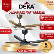 DEKA F5DC PRO 46" Series 5 Blades DC Motor 20 Speed + Reverse with Remote Control Ceiling Fan with L