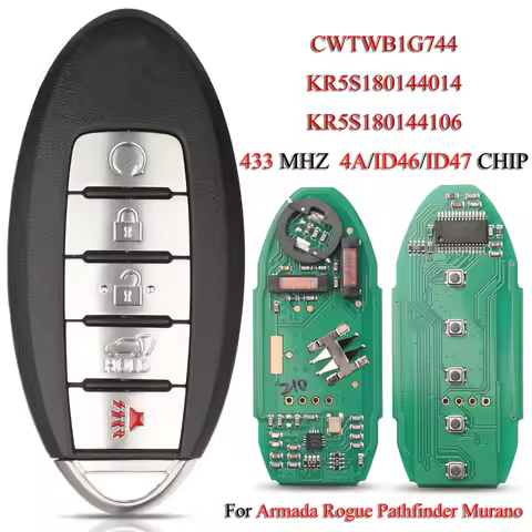 jingyuqin 433Mhz 4A/ID46/ID47 CWTWB1G744 KR5S180144014 S180144106 Remote Smart Car Key For Nissan Ar