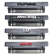 Universal Adjustable License Plate Holder 3D Emblem Car License Number Plate Frame Bracket TURBO RAC