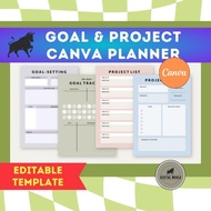 Project & Goal Planner Template | Canva Template | Editable Canva Template | Canva Planner |