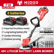 MIDOO Lawn mower 48V Cordless Grass Cutter Extendable Grass Trimmer Portable Grass Cutter Chargeable