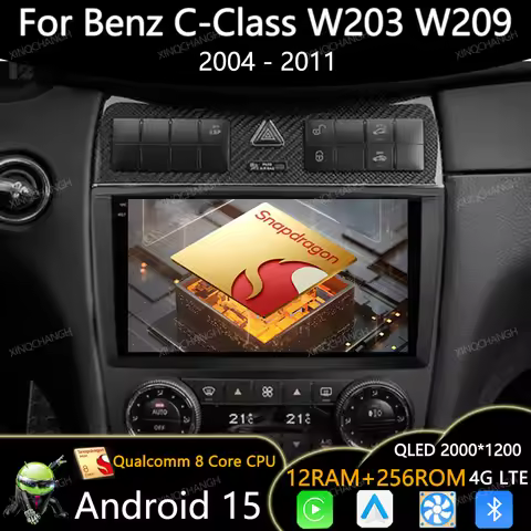 Android 15 Car Radio For Mercedes Benz C Class W203 W209 C 180 C 200 CL 203 C 209 A 209 2004 - 2011 