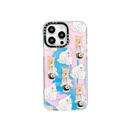 《OKOK》CASE Tify Laser BTS and Cat Coffee Phone Case for iphone 15 15Pro 15promax 14 14Plus 14pro 14promax 13 13pro 13promax 12 12Pro Max Cute Case for iphone 11 11Pro Max Official Version New Design