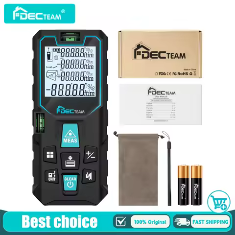 Decteam D8-LM Laser Distance Meter Rangefinder 330Ft/100M(165Ft/50M 390Ft/120M) Multi-Measurement Mo