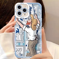 Goodcase🔥กราฟฟิตี้ ดอกไม้สีชมพู ดอกไม้สีฟ้า iPhone 13 6 7 8+ Plus XS Max XR 11 Pro Max 12 Pro Max 13 Pro Max 15 Pro Max Case Van Gogh oil paintingเคสใส ลิโคนลายการ์ตูน