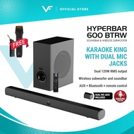 Vinnfier VF Hyperbar 600 BTRW 240W Soundbar with Wireless SubWoofer Karaoke Bluetooth TV Speaker Aud