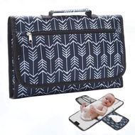 ✁☽✣Lequeen  2 in 1 Portable Diaper Changing Bag Waterproof Reusable Changing Pad Diaper Wet Bag Chan