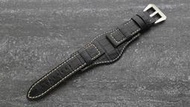 panerai小沛的新衣 bund watch strap飛行軍錶風格24mm皮底皮面錶帶,壓鱷魚皮紋
