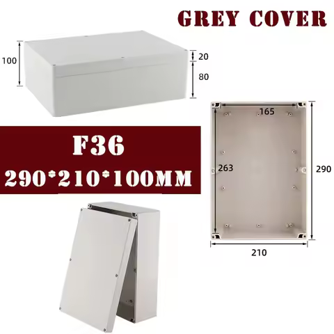 F type waterproof junction box, size 290*210*100mm, made of ABS material, IP67 waterproof rating