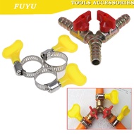 FUYU Y Type 3 Way Shut Off Ball Valve With Clamp Fitting Hose Barb Fuel Gas 8MM