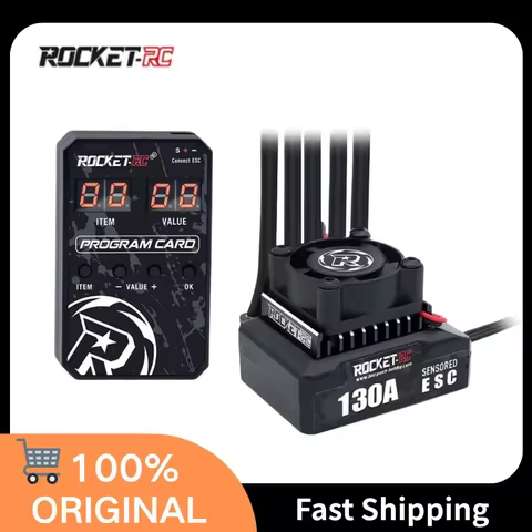 ROCKET-RC 130A Brushless Sensored Electronic Speed Controller 6V/5A BEC Cooling Fan for 1/10 Rc Car 