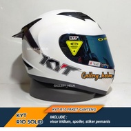 Helm Kyt Full Face | Paket Ganteng Helm Kyt R10 Solid Putih | Include