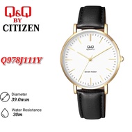 Q&Q by Citizen Q978 Leather Analogue Watch men's - Q978J111Y