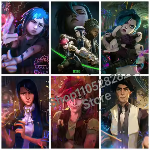 Anime Arcane Jinx Canvas Poster Cartoon Creative HD Art Frameless Poster Painting for Living Room E-