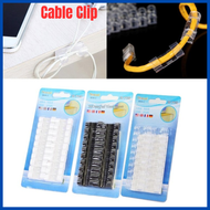 Perapih Kabel Clip Klem Cable Tempel Dinding Klip USB Charger lem 3M Isi 20 Pcs