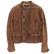 Excellent condition GUCCI vintage suede leather Tom Ford-era stand Color jacket with logo buttons, B