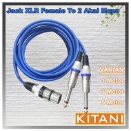 Jack Audio 1x XLR Female To 2x Akai 6.5 Mono 1m/3m/5m - KITANI