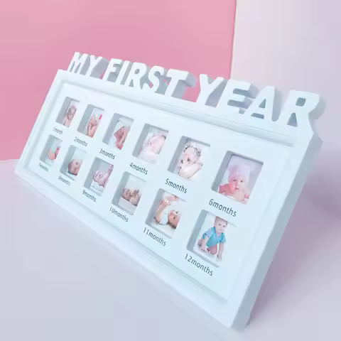 12 Months Baby Milestone Photo Sign Frame A Neutral Gift Idea for Your Little One's 1st Birthday