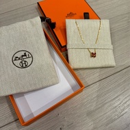hermes 項鍊金釦紅HERMES 愛馬仕 Pop系列經典H立體橢圓簍空項鍊