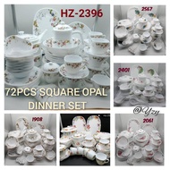 72pcs Square Opal Dinner Set