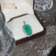 綠玉髓葫蘆鑲嵌瑪瑙女款輕奢吊墜 翡翠色掛件 飾品