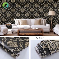 Gold Batik Wallpaper with Black Base 4m to/ 5m x 45cm