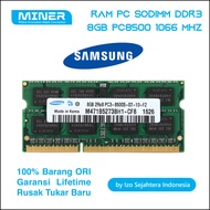 SODIMM DDR3 PC8500 8GB 1066Mhz Laptop Memory RAM