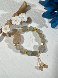 阿拉善 瑪瑙 幻彩油畫 藍 手珠 手鍊 串珠 女財神扎基拉姆同款訂