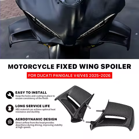 For Ducati Panigale V4 V4S V4R 2025 2026 carbon fiber patterned wings, side panels, Winglet Spoiler,