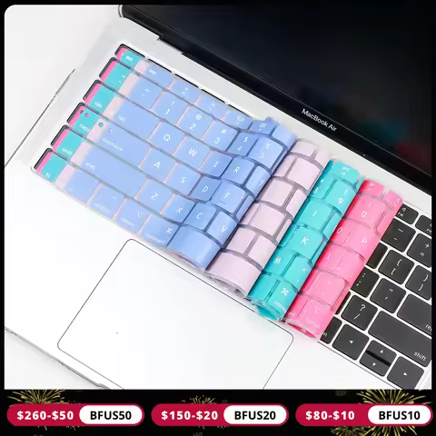 Silicone Keyboard Cover for Macbook Pro 13 2021 2020 2019 M1 Air 13 Screen Cover TPU Protector Stick